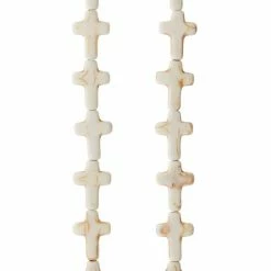 Brand new ✔️ Bead Gallery® White Stone Cross Beads, 15mm 👏