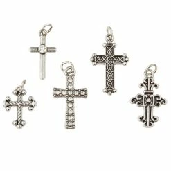 Discount 🎉 Charmalong™ Antique Rhodium Cross Charms By Bead Landing™ 🧨