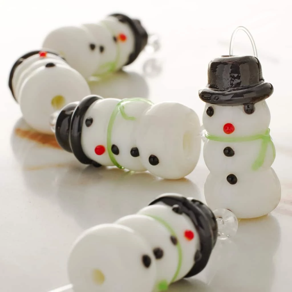 Wholesale π Snowman Lampwork Beads, 23mm by Bead Landing™ 𧨠- Image 2