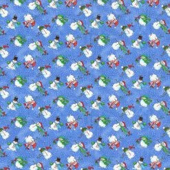 Cheapest 🎉 Fabric Traditions 🔔 Christmas Snowmen Blue Glitter Cotton Fabric 🛒