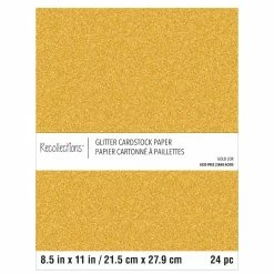 Promo 😍 Gold Glitter 8.5" x 11" Cardstock Paper by Recollections™, 24 Sheets 👏