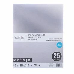 Deals 🎁 Silver Foil 8.5" x 11" Cardstock Paper by Recollections™, 25 Sheets 💯