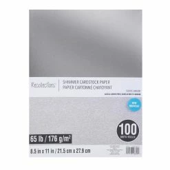 Buy π Silver Shimmer 8.5" x 11" Cardstock Paper by Recollections™, 100 Sheets π