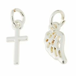 Hot Sale 🤩 Charmalong™ Silver Wing & Cross Charms by Bead Landing™ 🔔