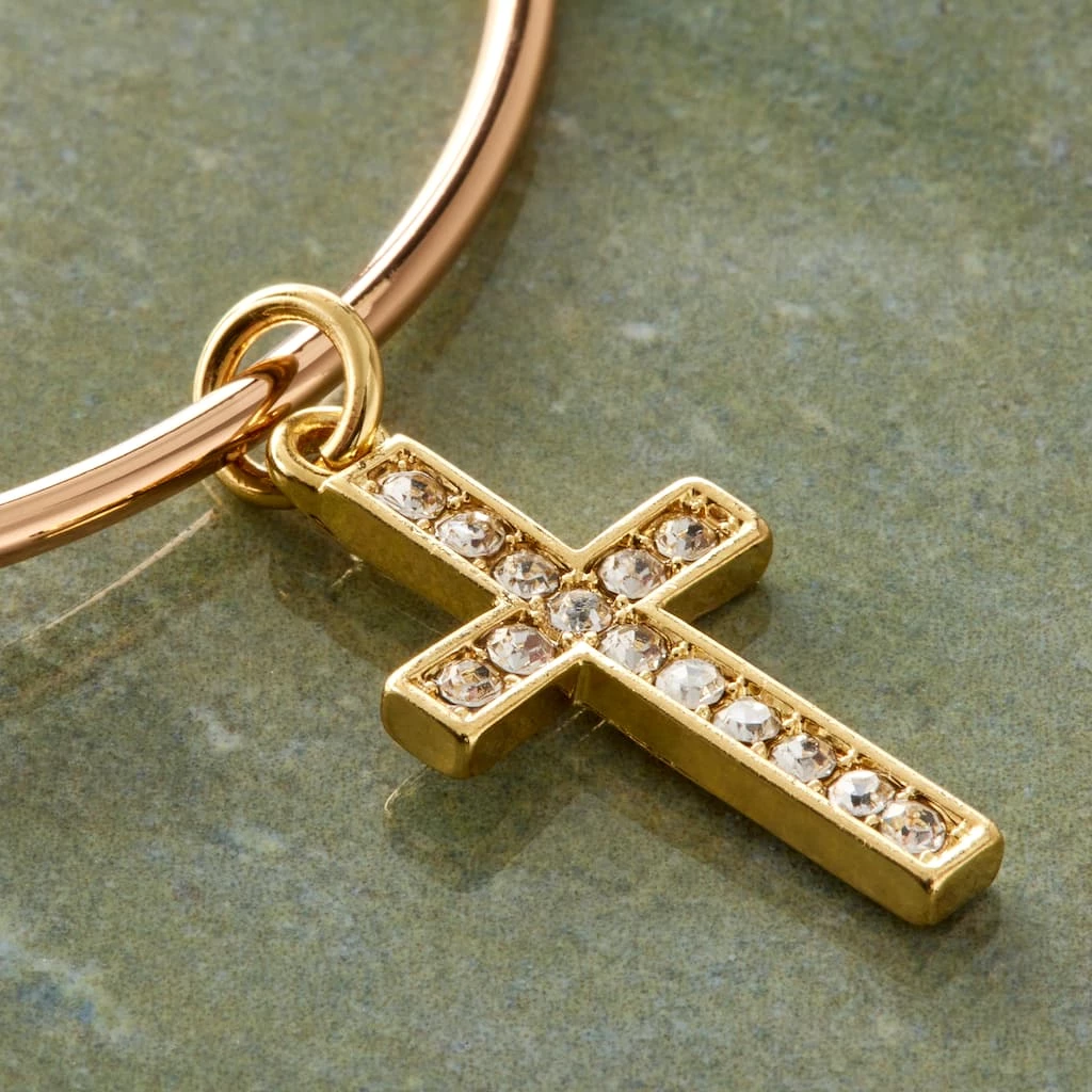 Deals π Charmalong™ 14K Gold Plated Pavé Cross Charm by Bead Landing™ βοΈ - Image 2