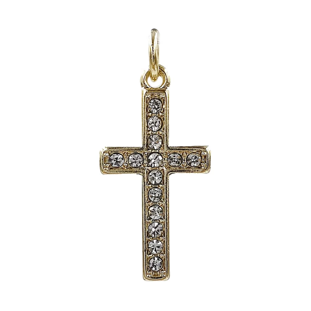 Deals π Charmalong™ 14K Gold Plated Pavé Cross Charm by Bead Landing™ βοΈ - Image 3