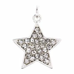 Wholesale ✔️ Charmalong™ Silver Plated & Stone Paved Star Charm by Bead Landing™ ⌛