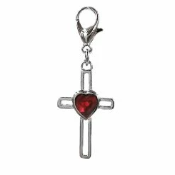 Flash Sale ❤️ Charmalong™ Red Heart & Cross Charm by Bead Landing™ 😀