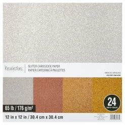 Best Pirce 👏 Glitter Metallic Cardstock Paper Pad by Recollections™, 12" x 12" ✨