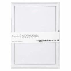 Coupon 🎉 Silver Border Flat Cards & Envelopes by Recollections™, 5" x 7" ✔️