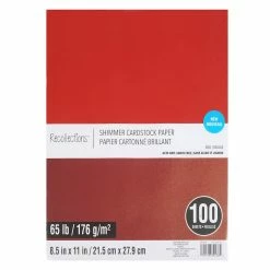 Hot Sale ⌛ Red Shimmer 8.5" x 11" Cardstock Paper by Recollections™, 100 Sheets 🎁