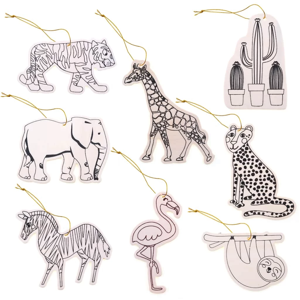 Discount β Animals Color-In Wood Ornaments by Creatology™ π―