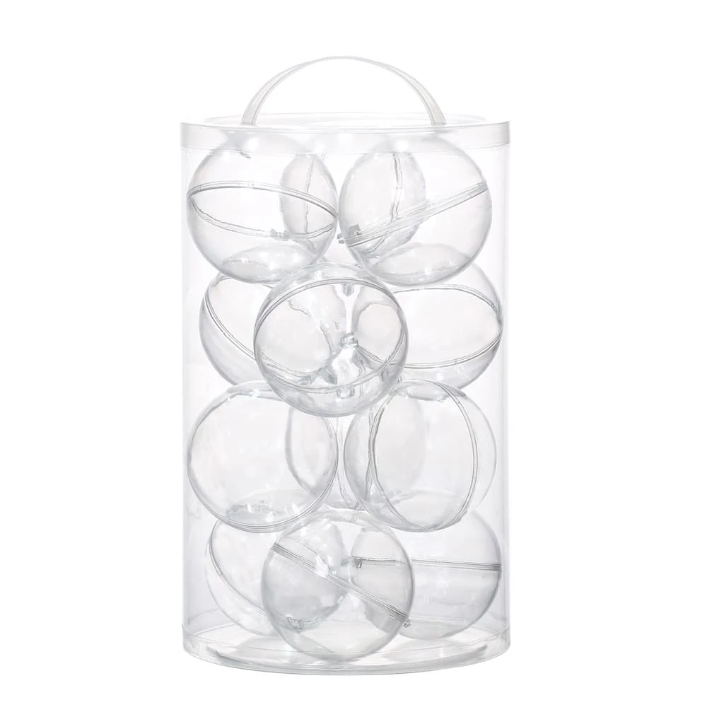 Buy π₯° 12ct. 80mm Clear Plastic Open Ball Ornaments by Artminds™ π