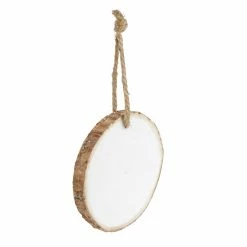 Buy π€© 5ct. 4" White Pinewood Round Ornament by Artminds™ π