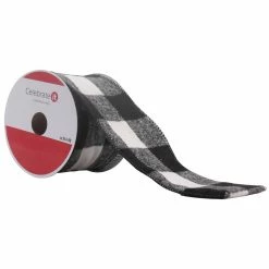 Buy 🔥 3.5" Wired Buffalo Check Ribbon by Celebrate It™ 🎄 Christmas 😀