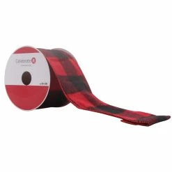 Discount 👍 3.5" Wired Buffalo Check Ribbon by Celebrate It™ 🔔 Christmas 🎉