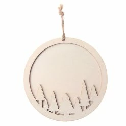 Outlet 😀 4" DIY Unfinished Wood Tree Scene Round Ornament by Michaels ⭐