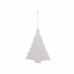 Discount 😀 4" DIY Unfinished Ceramic Textured Tree Ornament by Michaels 🔔