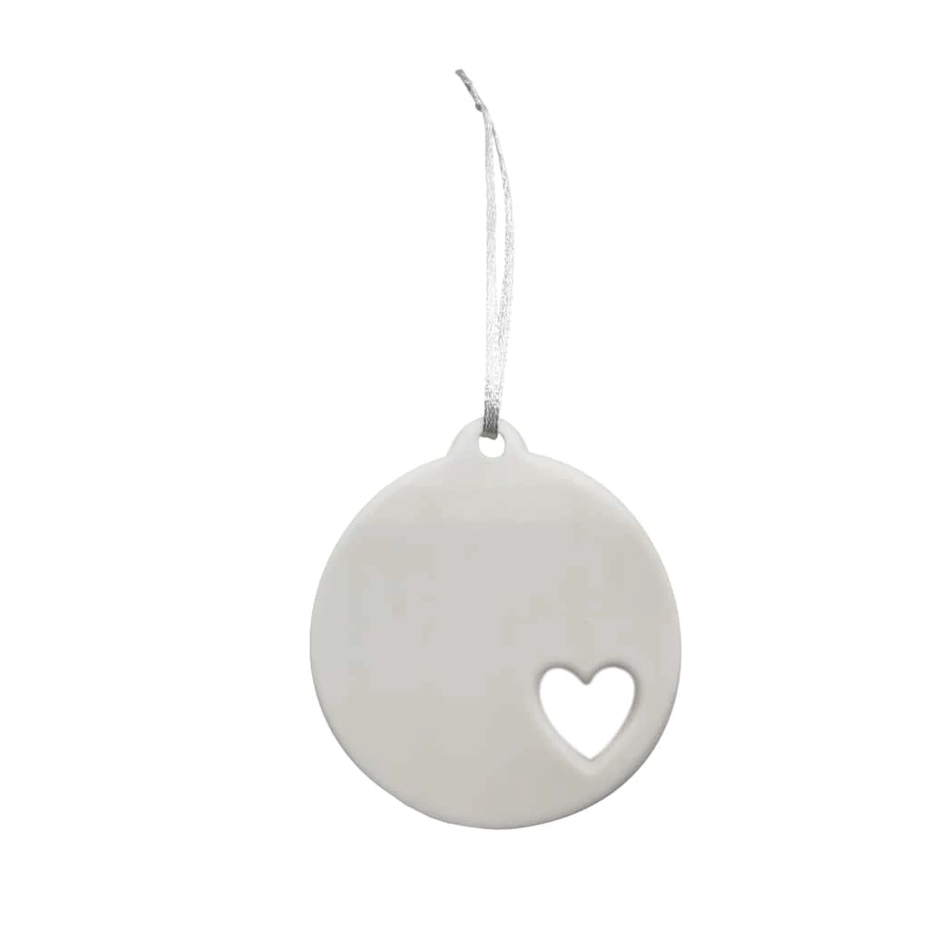Cheapest π 4" DIY Unfinished Ceramic Round Heart Ornament by Michaels π - Image 2