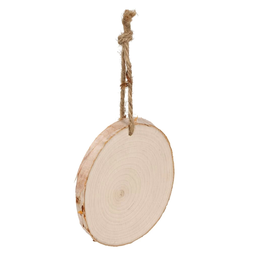 New β 4" Unfinished Birch Round Ornament by Michaels 𧨠- Image 2