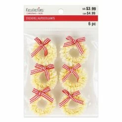 Hot Sale 🤩 3D Ivory Wreath 🎄 Christmas Stickers by Recollections™ ❤️