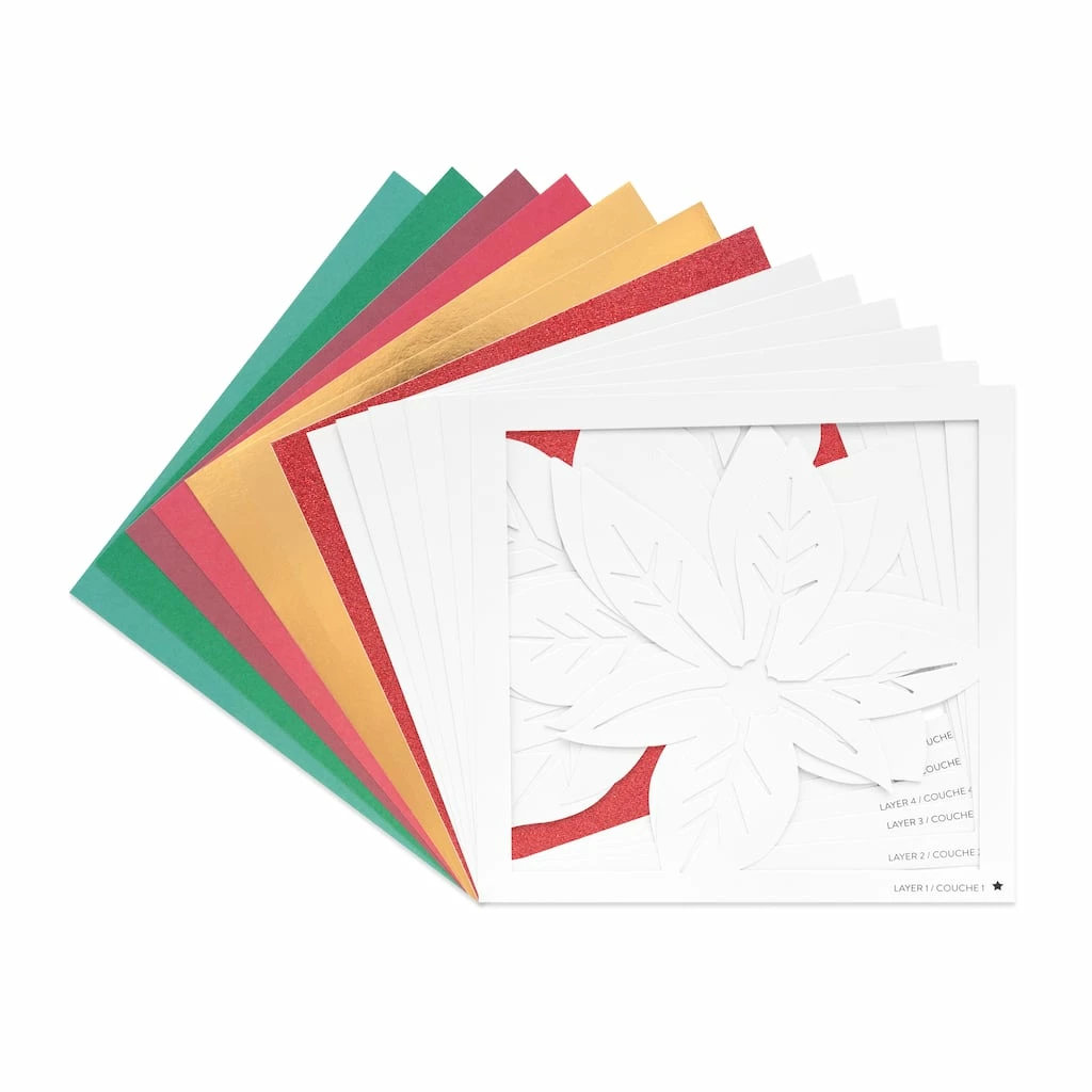 Hot Sale β¨ Poinsettia Paper Layering Kit by Recollections™ π Christmas π₯ - Image 3