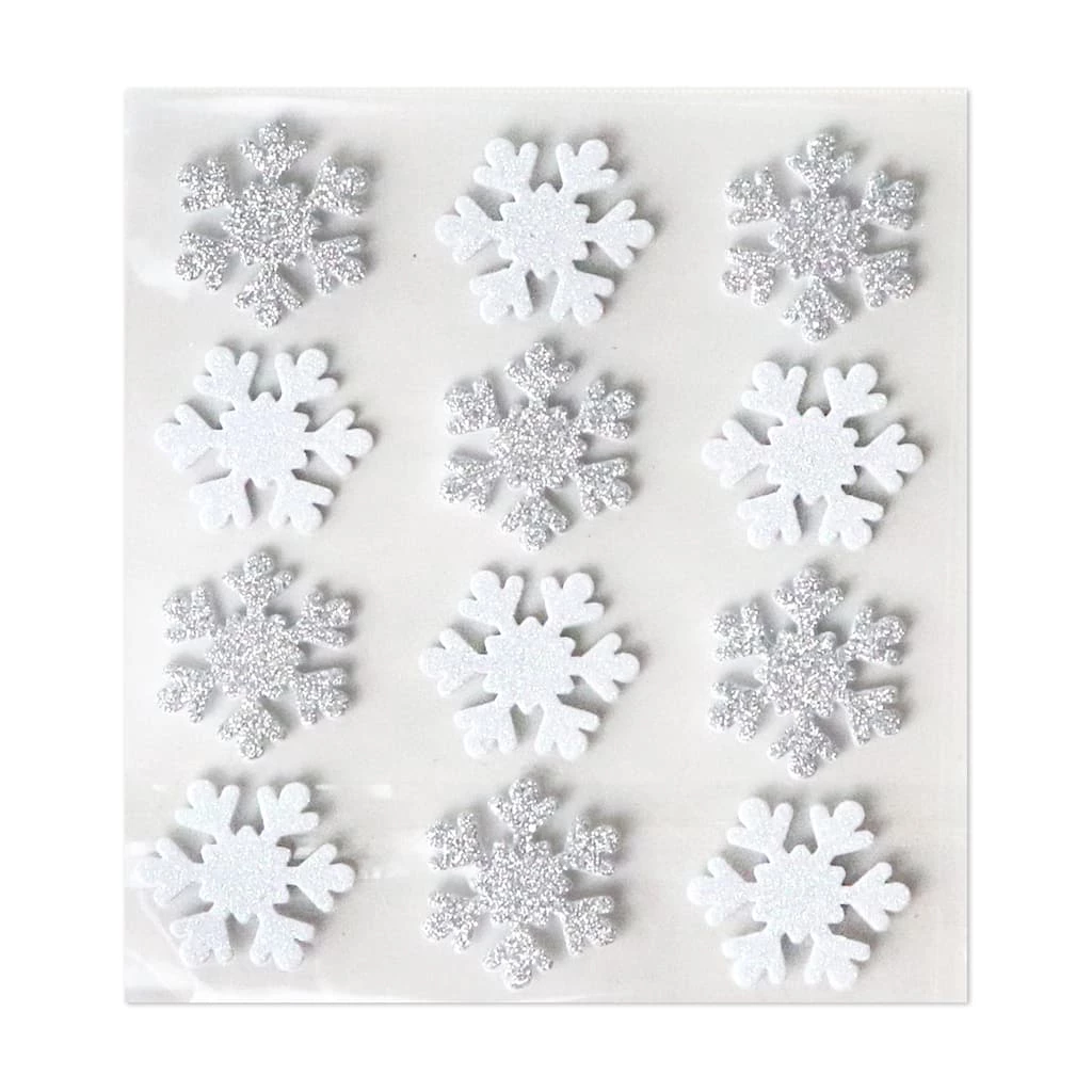 Deals β White & Silver Glitter Snowflake β Christmas Stickers by Recollections™ π - Image 2