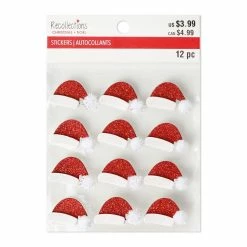 Promo 🧨 Dimensional Santa Claus Hat 🔔 Christmas Stickers by Recollections™ ⌛