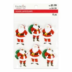 Hot Sale 🤩 Dimensional Santa Claus Stickers by Recollections™ 😀