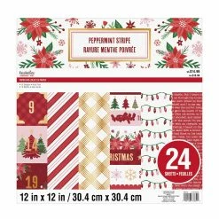 Discount 🔥 Peppermint Stripe Paper Pad by Recollections™, 12" x 12" 🥰