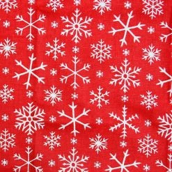Budget π Red Snowflake Cotton Fabric by Loops & Threads® π