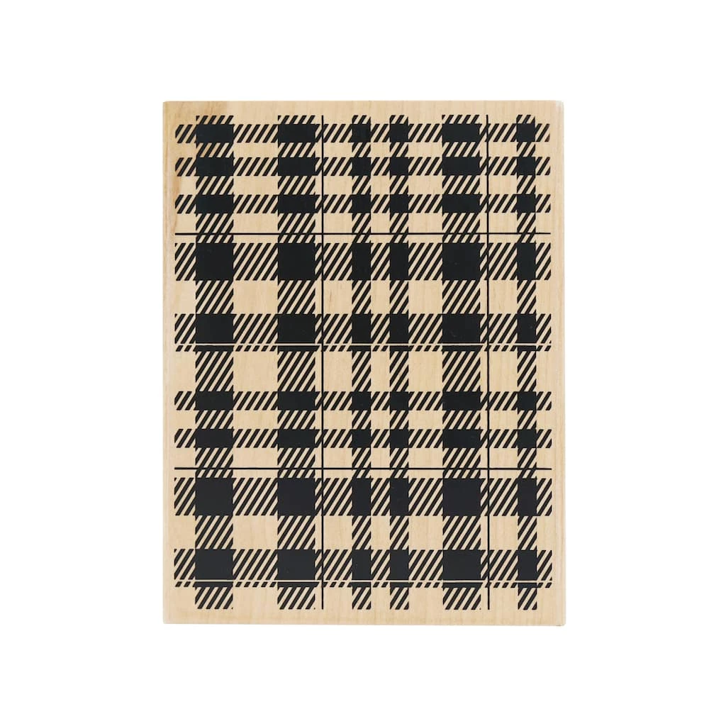Flash Sale βοΈ Plaid Print Wood Stamp by Recollections™ π