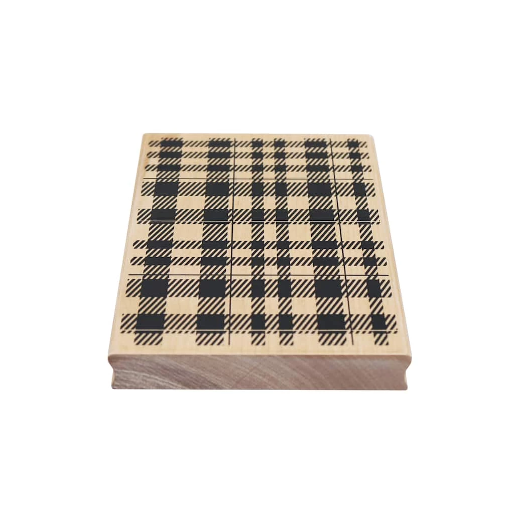 Flash Sale βοΈ Plaid Print Wood Stamp by Recollections™ π - Image 2