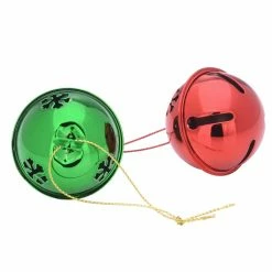 Wholesale 🛒 48mm Red & Green Snowflake Bells by Creatology™ 🌟