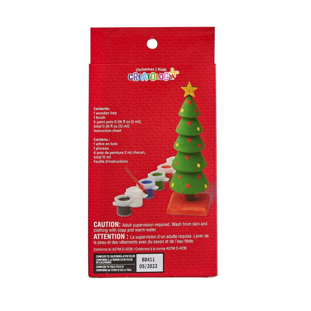 Budget βοΈ 6" Wood Tree 3D Craft Painting Kit by Creatology™ π Christmas π₯ - Image 3
