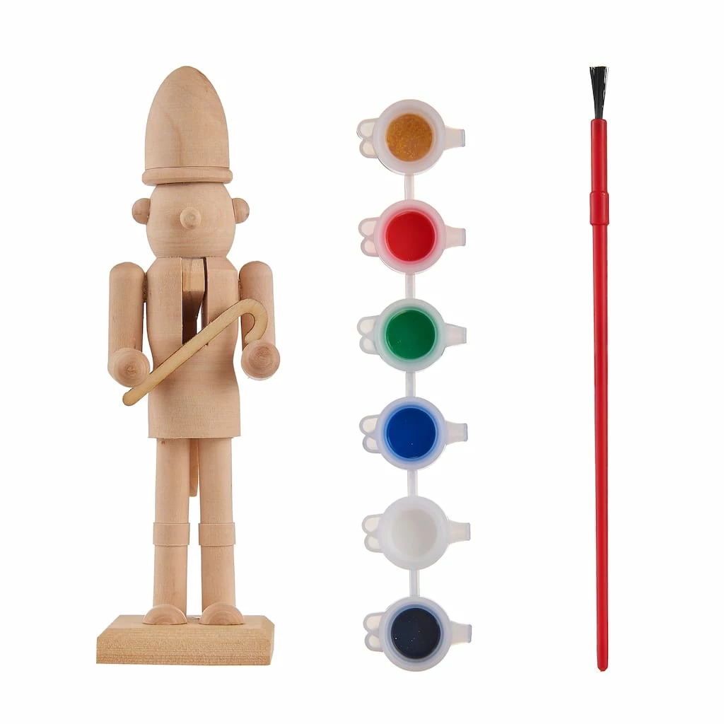 Best deal π₯ 6" Wood Elf Nutcracker Craft Painting Kit by Creatology™ π Christmas π€© - Image 2