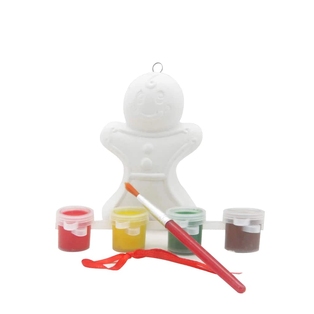 Best Sale π Gingerbread Man Color Your Own 3D Ceramic Ornament Kit by Creatology™ π
