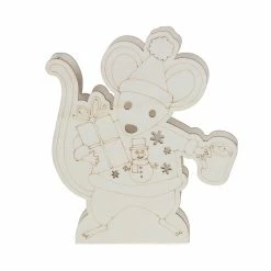 Deals 🥰 6" DIY Pre-Lit ❄ Christmas Mouse Wood Décor by Make Market® 🤩