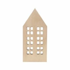 Flash Sale 😍 5" D.I.Y. Wood House Décor with Symmetrical Window Cutouts by Make Market® 👍