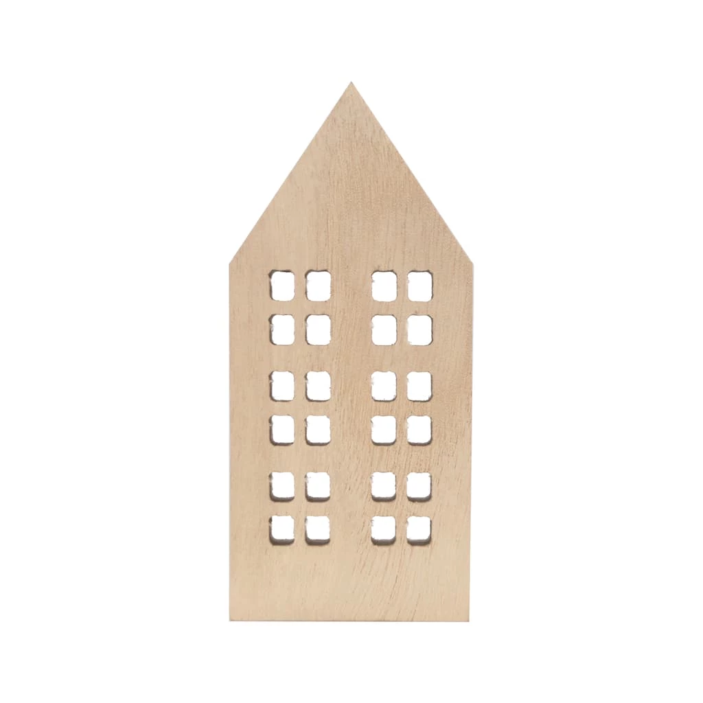 Flash Sale π 5" D.I.Y. Wood House Décor with Symmetrical Window Cutouts by Make Market® π