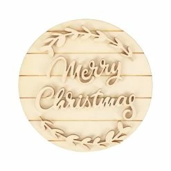 Budget ✨ 4" D.I.Y. Wood Round Merry 🎁 Christmas Plaque by Make Market® 🌟