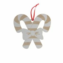 Brand new 🔔 4.5" D.I.Y. Wood Burned 🍬 Candy Cane Ornament by Make Market® 🎄 Christmas 😀