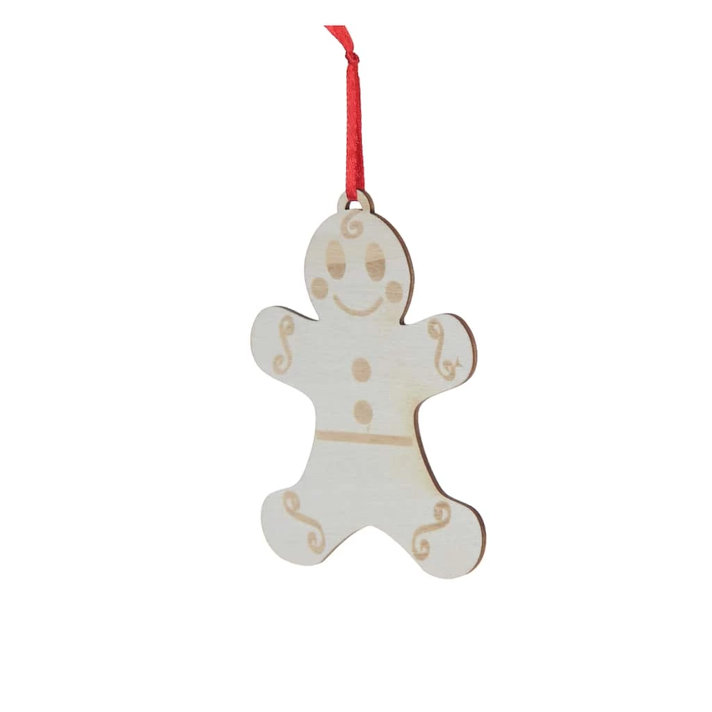 Brand new π 4.5" D.I.Y. Wood Burned Gingerbread Man Ornament by Make Market® π Christmas π - Image 2
