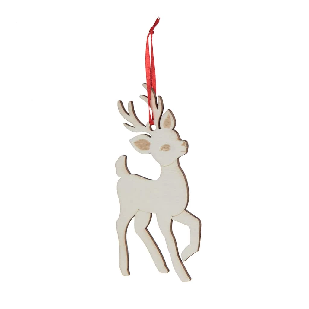 Brand new ✔️ 5.5" D.I.Y. Wood Burned Deer Ornament by Make Market® ❄ Christmas ✔️ - Image 2