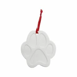 Wholesale 🥰 3.2" Unfinished Ceramic Paw Print Ornament by Make Market® 😉