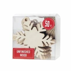 Buy ❤️ 3'' Snowflake Unfinished Wood Ornaments, 50ct. by Make Market® 🥰