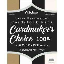 Cheap ✔️ PA Paper™ Accents Cardmaker's Choice Neutrals 8.5" x 11" Extra Heavyweight Cardstock Set by PA Paper Accents ❤️