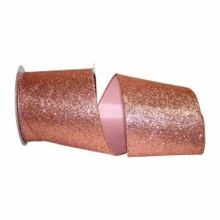 Wholesale ✨ Reliant 4" Rose Gold Gala Glimmer Wired Ribbon 🛒