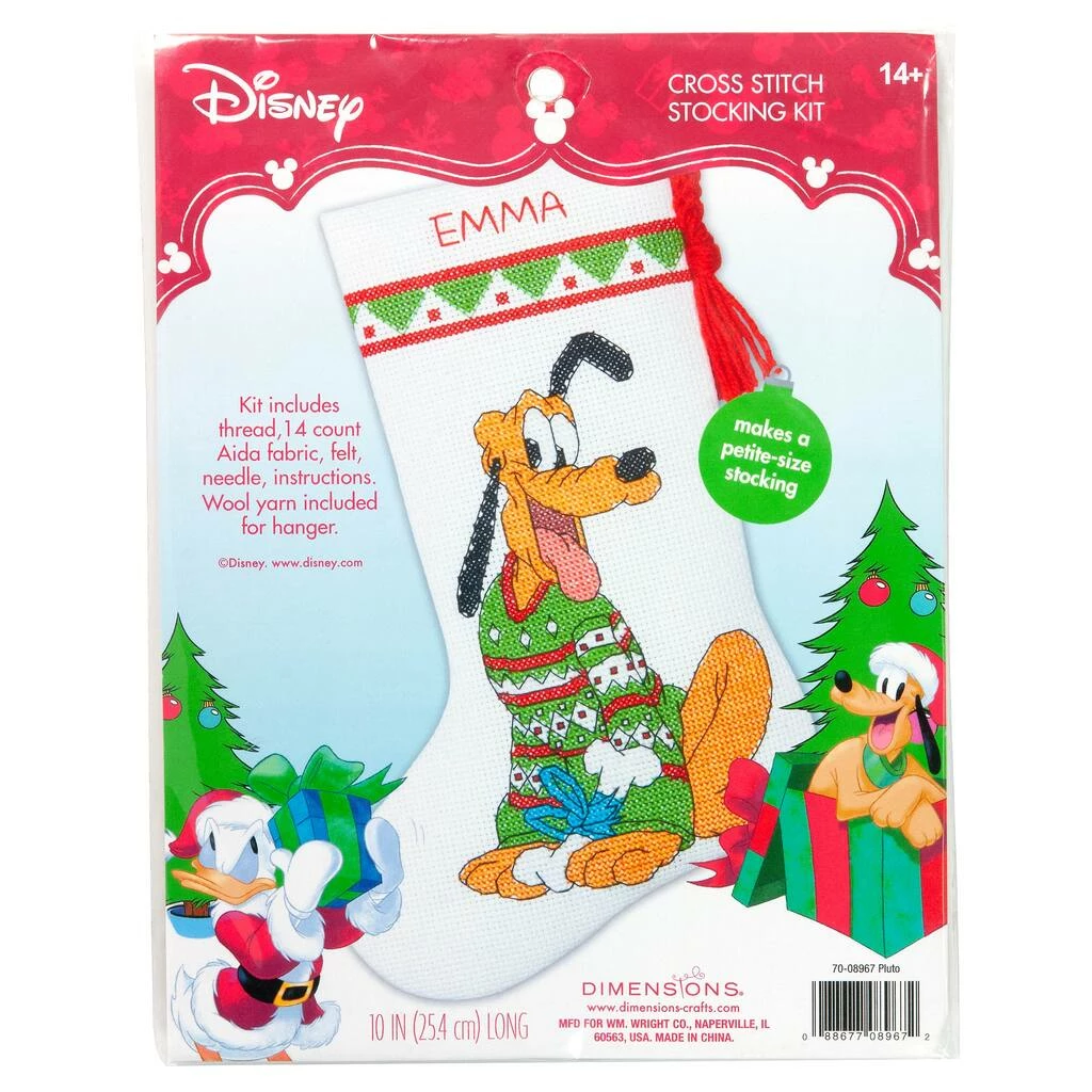 Flash Sale β€οΈ Dimensions® Counted Cross Stitch Kit, Pluto Stocking β - Image 2