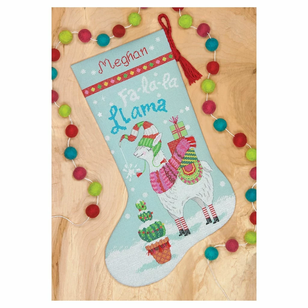 Brand new π Dimensions® Counted Cross Stitch Kit, Llama Stocking π